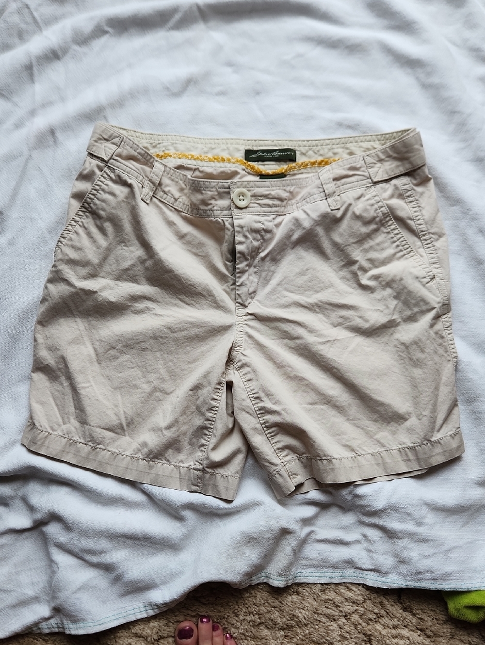 Light Beige Cotton Chino Shorts